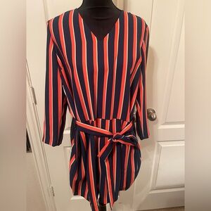 Banana Republic Red and Blue Striped Romper